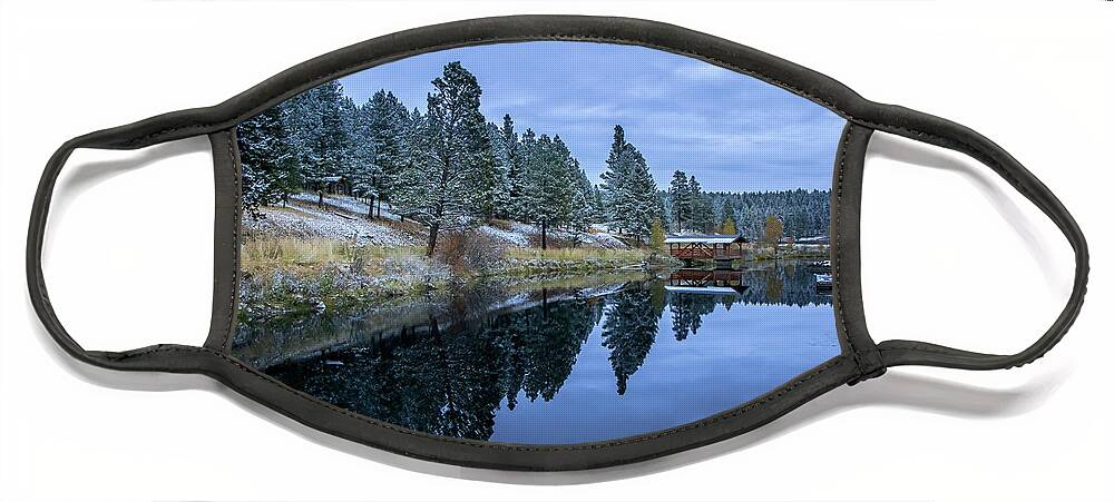 Landscape Face Mask featuring the photograph Reflections of the season 2 by Thomas Nay