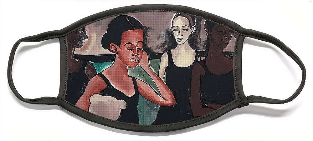  Face Mask featuring the painting Rehearsal  by Angie ONeal