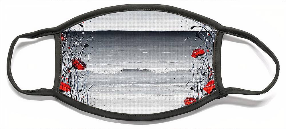 Red Poppies Face Mask featuring the painting Relax on the Beach by Amanda Dagg