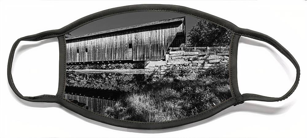 Fryeburg Face Mask featuring the photograph Remote Maine Covered Bridge by Steve Brown