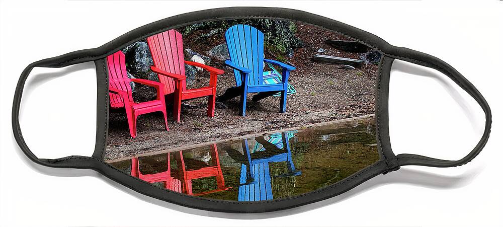 Chairs Face Mask featuring the photograph Resting by the Water by Regina Muscarella