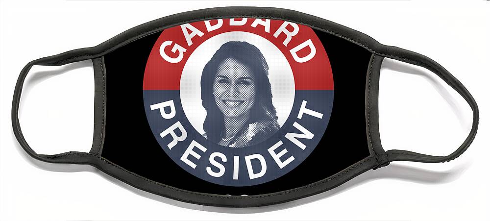 Election Face Mask featuring the digital art Retro Tulsi Gabbard for President 2020 by Flippin Sweet Gear