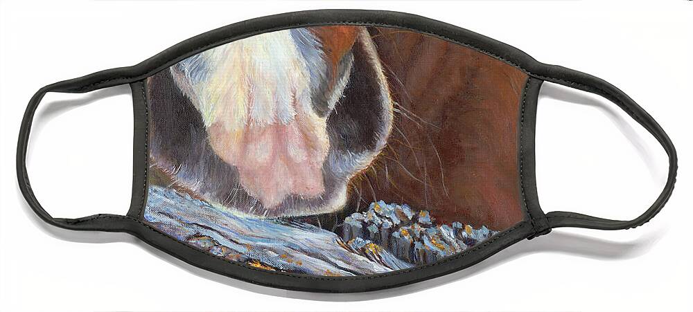 Horse Face Mask featuring the painting Rhoda Knows by Page Holland
