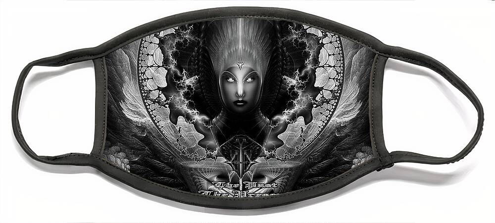 Riddian Queen Face Mask featuring the painting Riddian Queen Oracle GS Fractal Art by Xzendor7 by Rolando Burbon