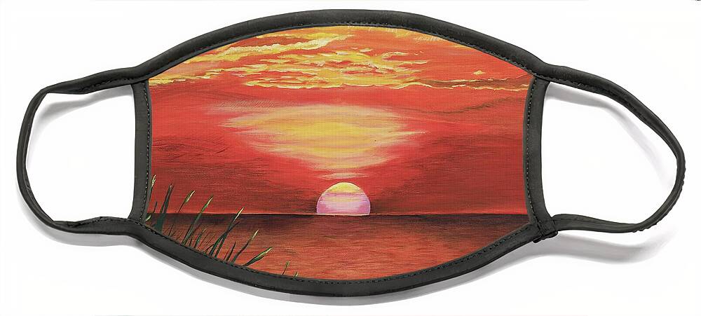 Sunrise Face Mask featuring the painting Rises Every Day So Far by Dorsey Northrup