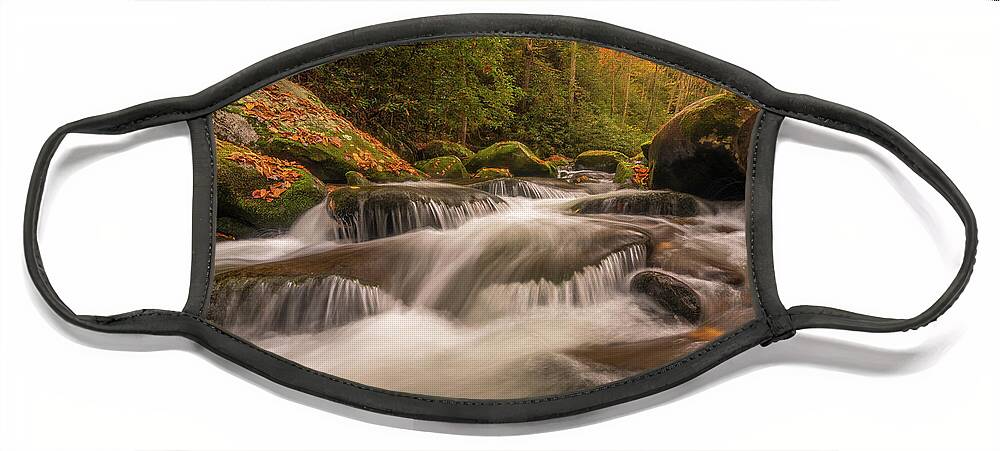 Tennessee Face Mask featuring the photograph River Cascades by Darrell DeRosia