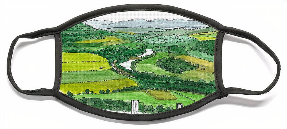 Scotland Face Mask featuring the painting River Spey - Speyside Way by Tom Napper