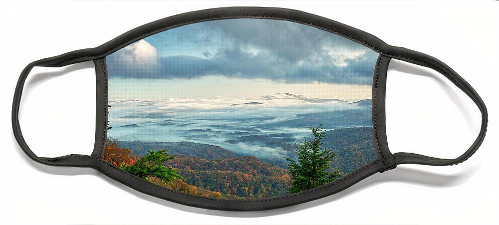 Blue Ridge Parkway Face Mask featuring the photograph Rivers Of Clouds by Meta Gatschenberger
