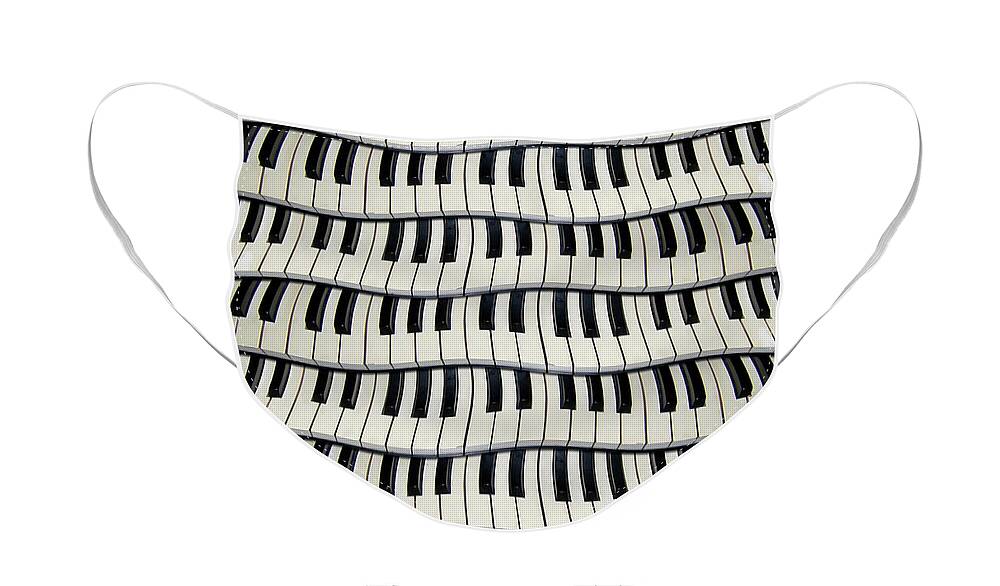 Piano Face Mask featuring the photograph Rock And Roll Piano Keys by Phil Perkins