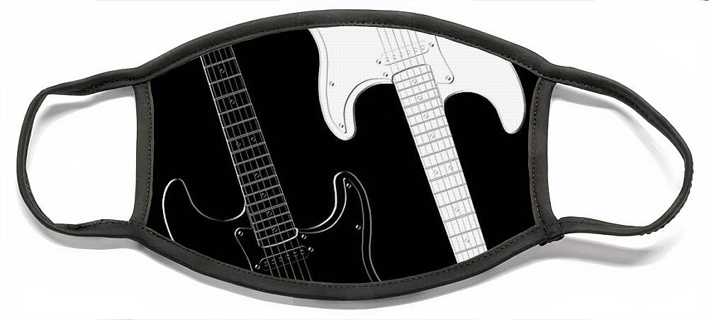 Rock And Roll Face Mask featuring the digital art Rock and Roll Yin Yang by Mike McGlothlen