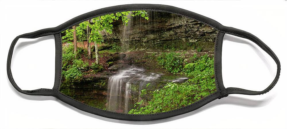 Waterfall Face Mask featuring the photograph Rocky Bluff Falls by Grant Twiss