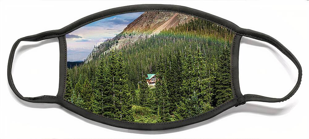 Rocky Mountains Face Mask featuring the photograph Rocky Mountain Rainbow by Double AA Photography