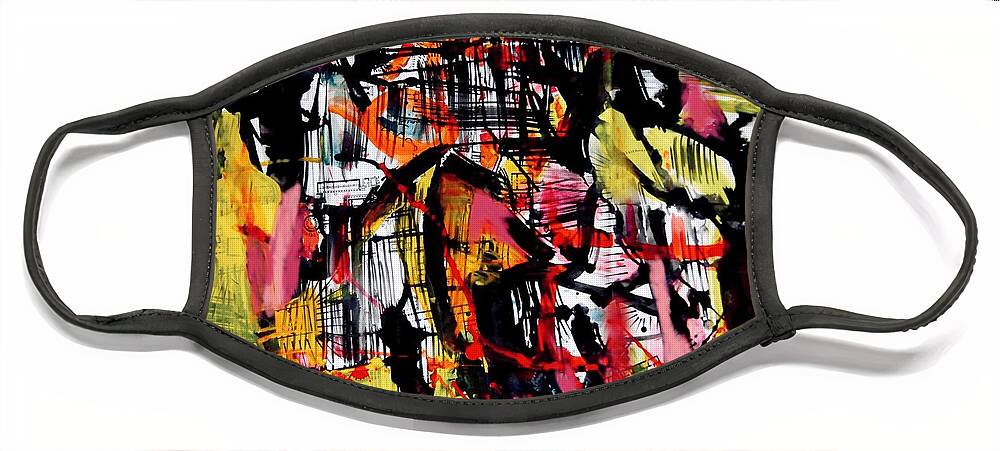 Contemporary Art Face Mask featuring the painting Rooms 2 by Jeremiah Ray