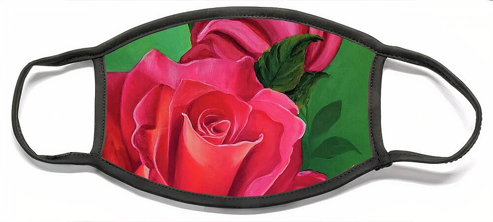 Roses Face Mask featuring the painting Roses- Double Delight by Dipali Shah