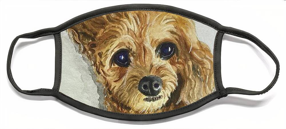 Pet Commission Face Mask featuring the painting Roxie by Forrest Fortier