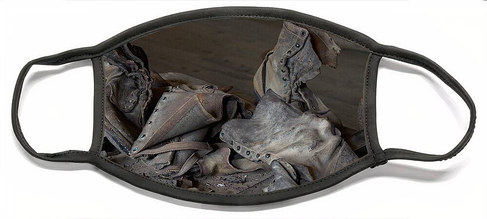 Boots Face Mask featuring the photograph Rubble of Vintage Boots by Kae Cheatham