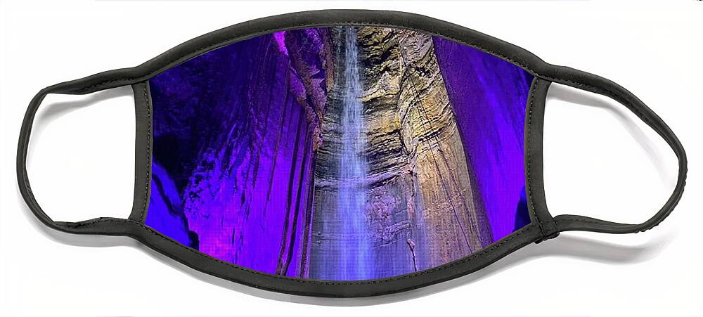 Chattanooga Face Mask featuring the photograph Ruby Falls - Purple Sapphire by Bnte Creations