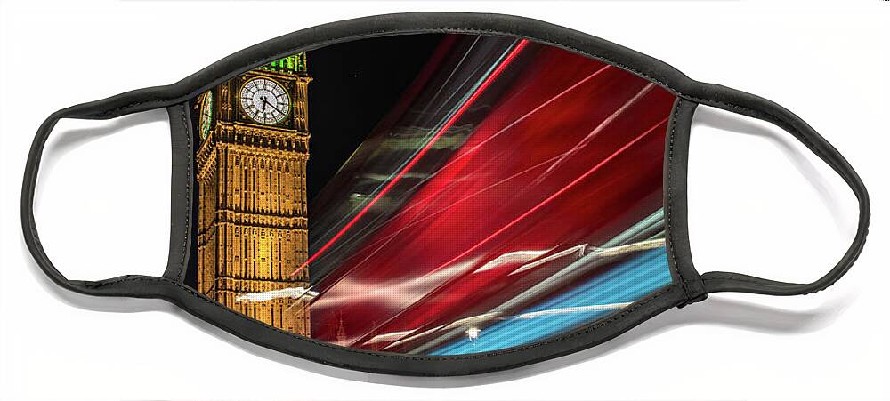 Big Ben Face Mask featuring the photograph Rush Hour Chaos by Linda Villers