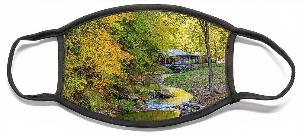 Branson Face Mask featuring the photograph Rustic Fall Country Creek by Jennifer White