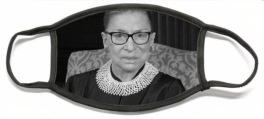 Ruth Bader Ginsburg Face Mask featuring the photograph Ruth Bader Ginsburg Portrait - 2016 by War Is Hell Store