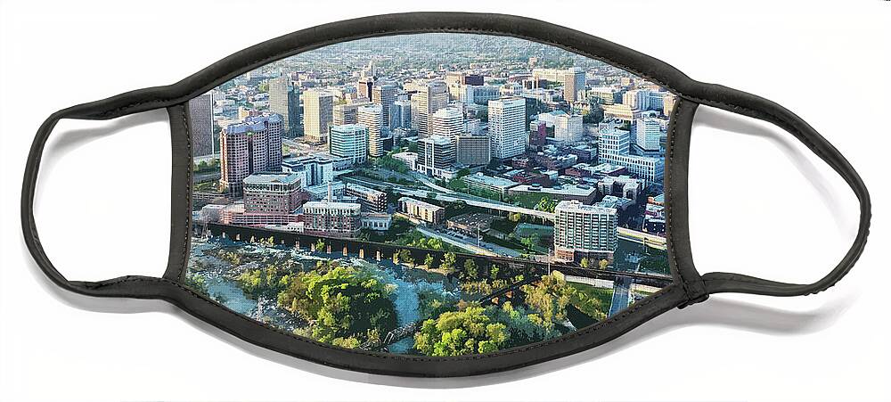 Richmond Face Mask featuring the photograph Rva 012 by Richmond Aerials