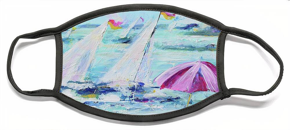 Sailing Face Mask featuring the painting Sail Away by Patty Kay Hall