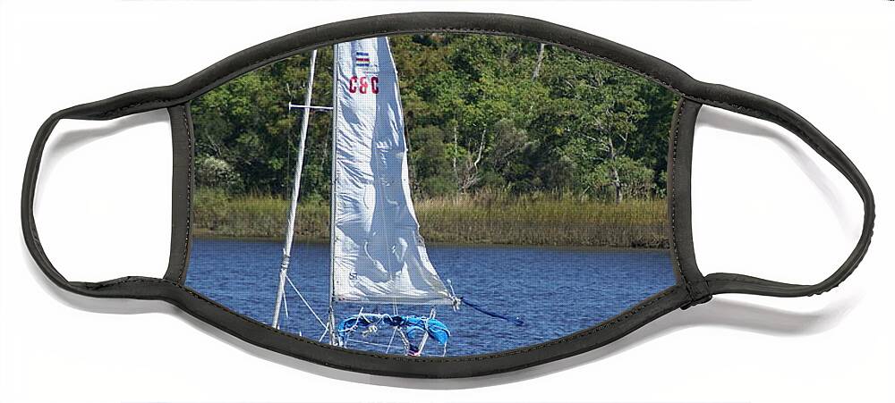  Face Mask featuring the photograph Sailing on the Brunswick River by Heather E Harman