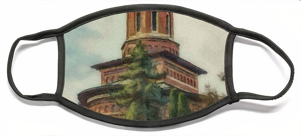Iasi Face Mask featuring the painting Saint Nicholas Princely Church by Jeffrey Kolker