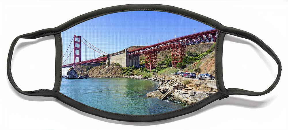 Wingsdomain Face Mask featuring the photograph San Francisco Golden Gate Bridge Viewed From Marin County Side DSC7075 by Wingsdomain Art and Photography