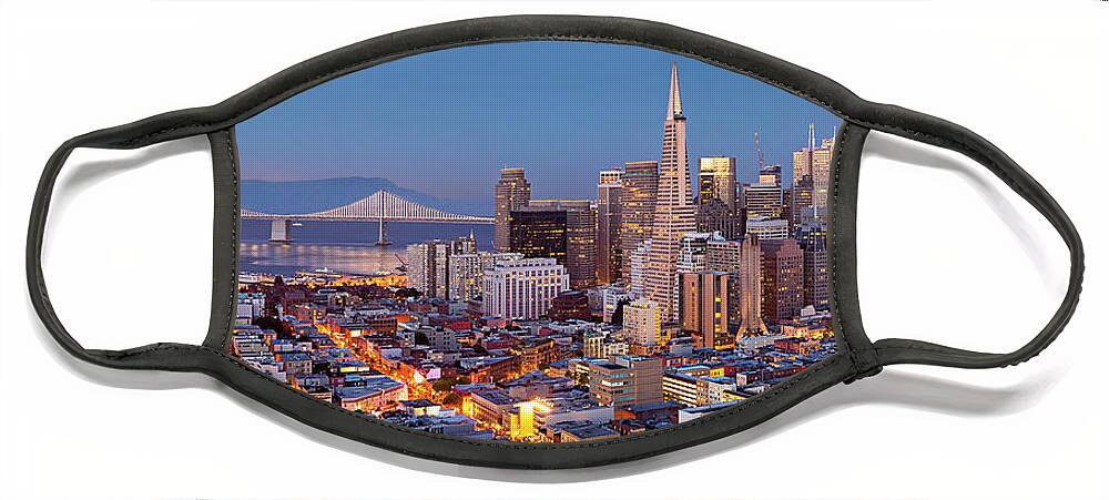 Gary Johnson Face Mask featuring the photograph San Francisco Skyline 2 by Gary Johnson