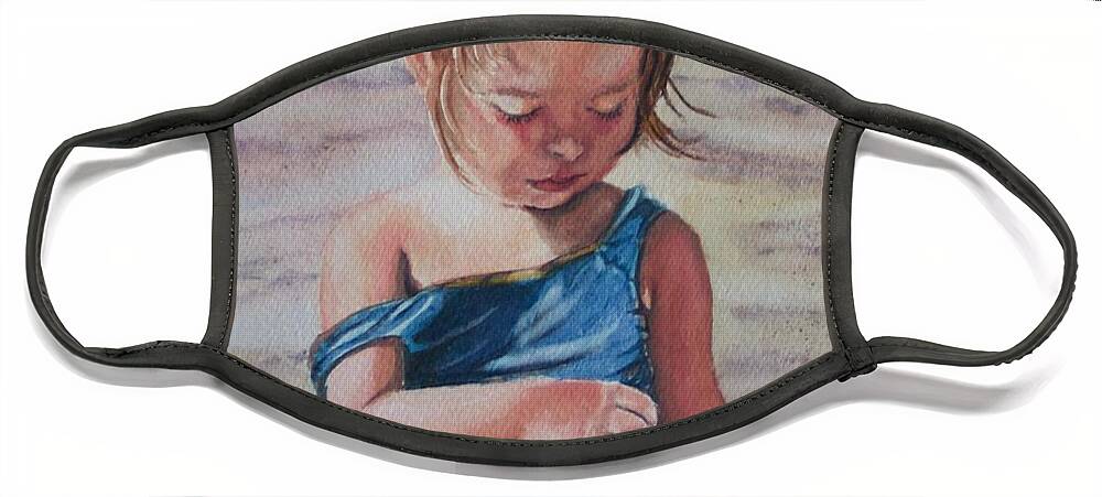 Beach Face Mask featuring the painting Sand by Karen Ilari