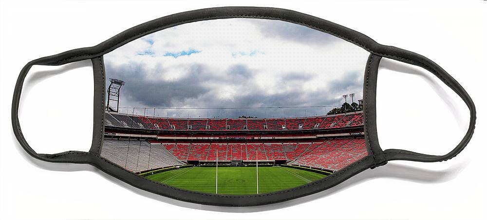 Athens Georgia Face Mask featuring the photograph Sanford Stadium at the University of Georgia end zone by Eldon McGraw