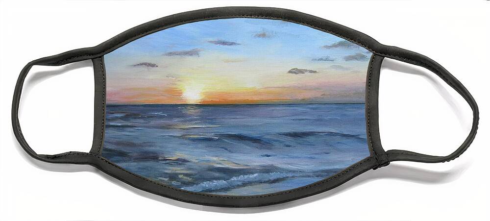 Painting Face Mask featuring the painting Sanibel Sunset by Paula Pagliughi
