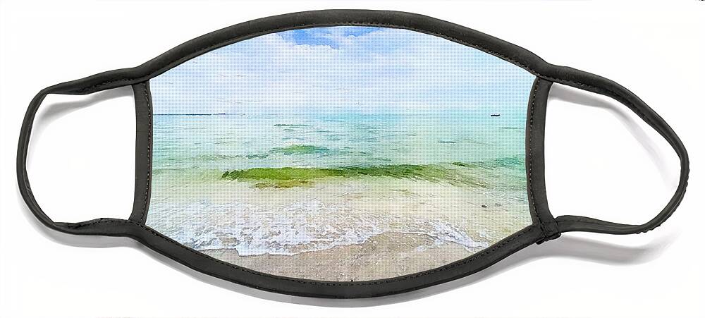 Beach Face Mask featuring the photograph Sanibel Waves by Susan Rydberg