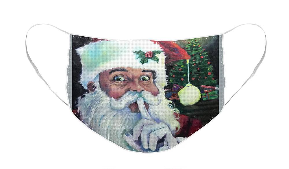 Santa Claus Face Mask featuring the painting Santa 2020 by Kevin McKrell