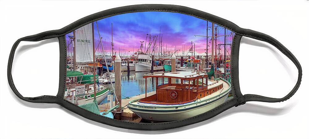 Santa Barbara Defines Luxury Living And Service On The American Face Mask featuring the photograph Santa Barbara Marina Boats by David Zanzinger