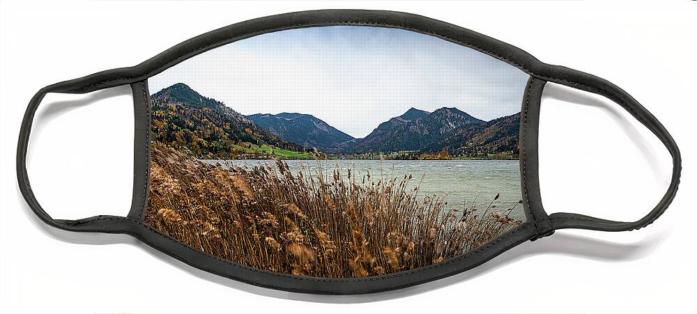 Schliersee Face Mask featuring the photograph Schliersee on a windy day by Hannes Cmarits