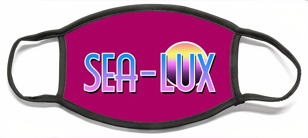 Sea Face Mask featuring the digital art Sea Lux Retro Resort Logo by Christopher Lotito