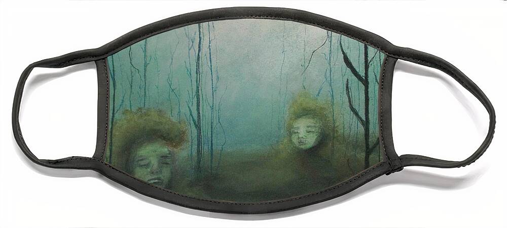 Sea Face Mask featuring the pastel Sea Mourning by Jen Shearer