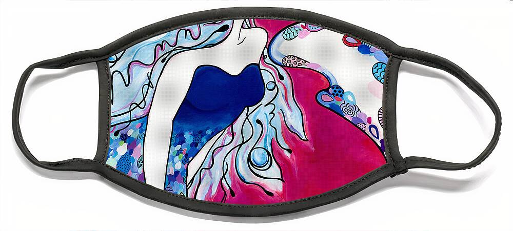Mermaid Face Mask featuring the painting Sea Princess by Beth Ann Scott