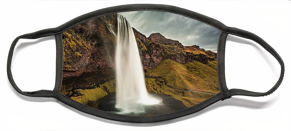 Iceland Face Mask featuring the photograph Seljalandsfoss Iceland by Dee Potter