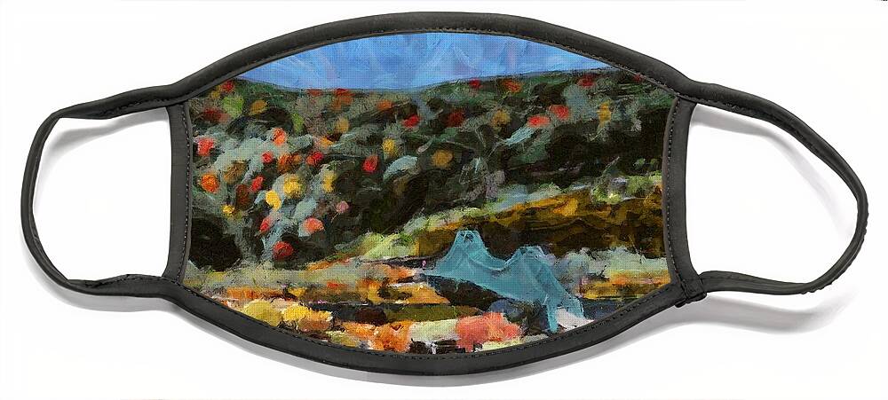 Sewickley Face Mask featuring the mixed media Sewickley Valley by Christopher Reed