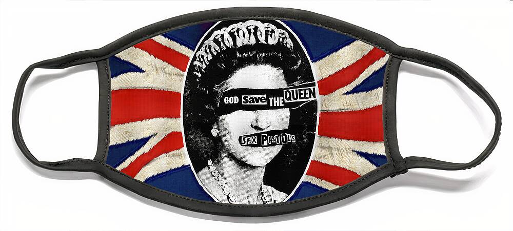Sex Pistols Face Mask featuring the photograph Sex Pistols - God Save the Queen by Doc Braham