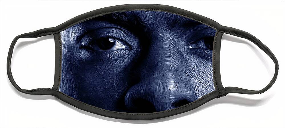 Shades Collection 2 Face Mask featuring the digital art Shades of Black 7 by Aldane Wynter