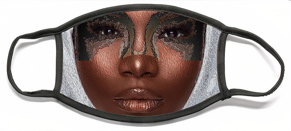 Shades Collection 1 Face Mask featuring the digital art Shades of Me 5 by Aldane Wynter