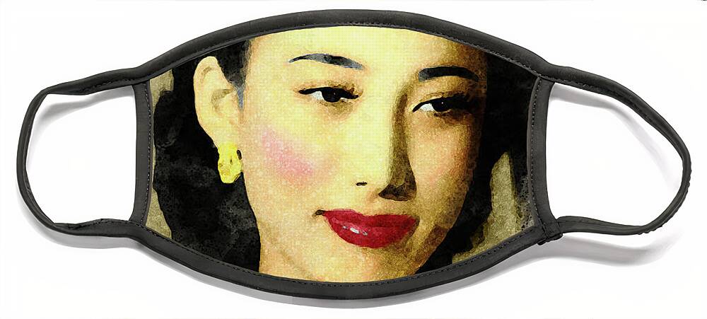 China Face Mask featuring the digital art Shangguan Yunzhu by Marisol VB