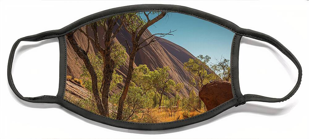 Australia Face Mask featuring the photograph Shapes of Uluru by Agnes Caruso