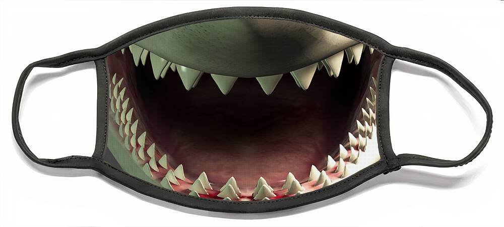 Mask Face Mask featuring the digital art Shark Teeth by Daniel Eskridge