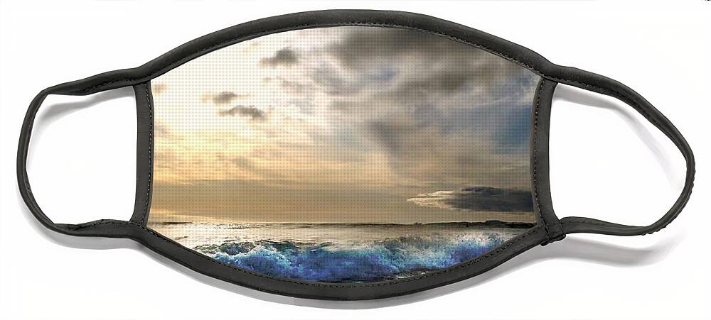 Ocean Face Mask featuring the photograph Shiny Surf by Kimberly Furey