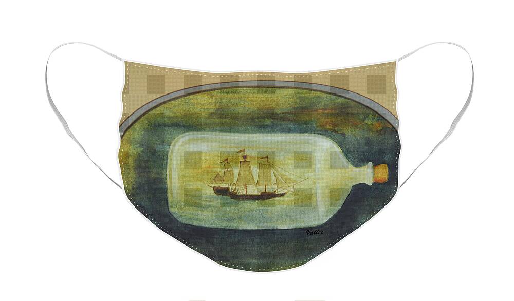 Old Face Mask featuring the painting Ship in a Bottle by Vallee Johnson